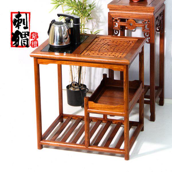 国标红木家具茶桌椅组合刺猬紫檀茶台实木客厅阳台花梨木茶几泡茶
