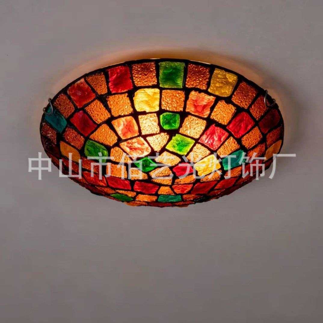 地中海简约创意个性贝壳吸顶灯卧室儿童房灯客厅餐厅马赛克装饰灯