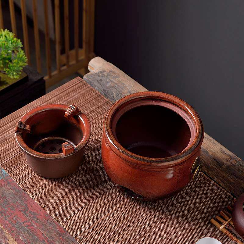 窑变炭炉露营户外烧水壶耐热陶瓷围炉煮茶壶复古温茶炉子露营茶具
