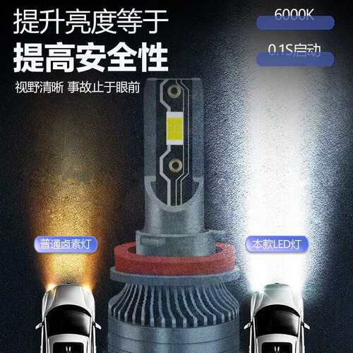 货车汽车led大灯前照灯远近光一体H1H7H4超亮灯泡改装12V-24V通用