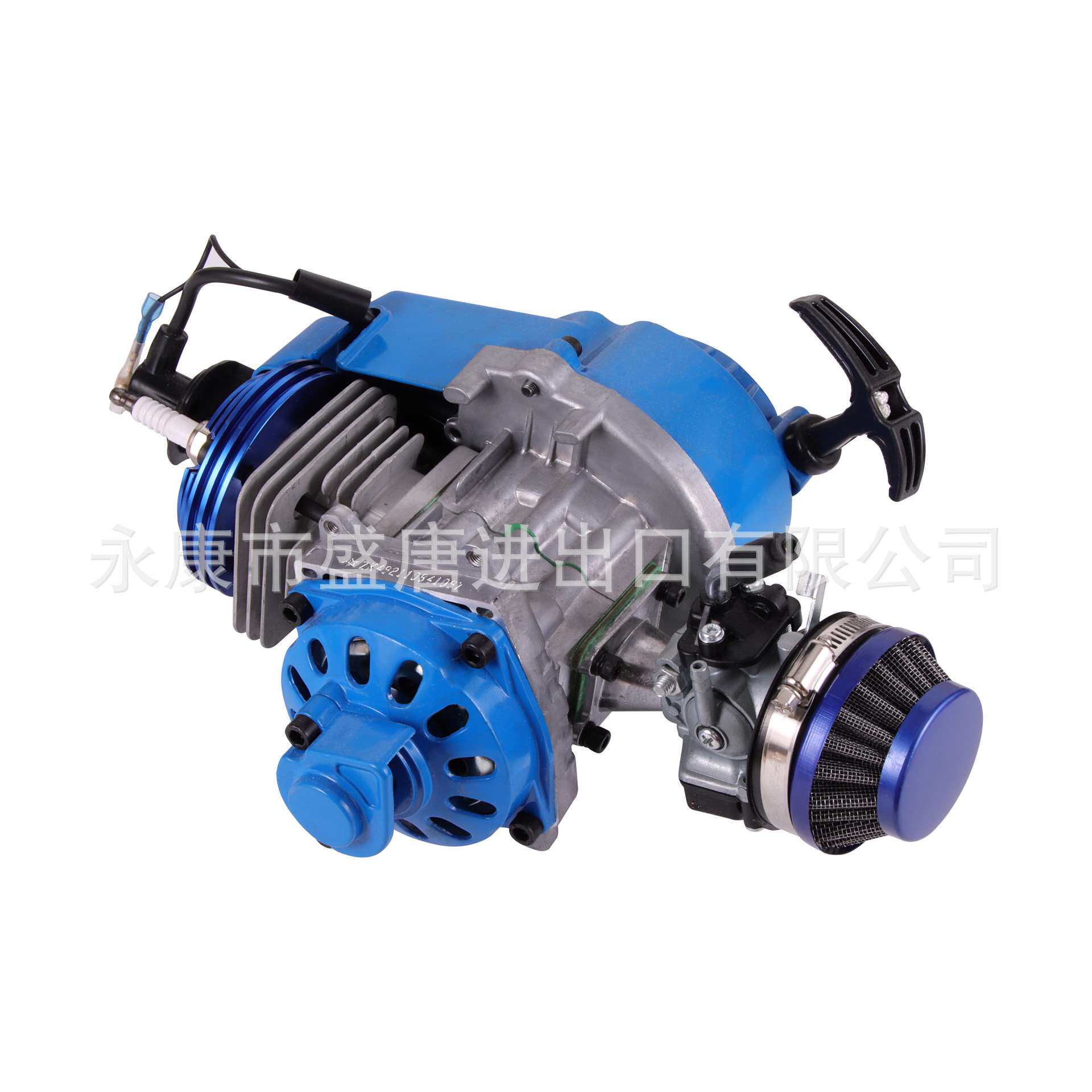 GOOFIT 蓝色44-6大缸径改装发动机带化油器手拉器起动手把油门线