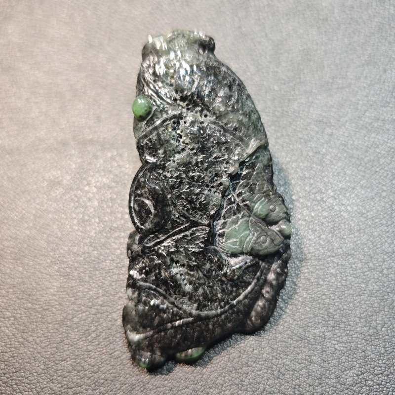 悦缅缘四会翡翠天光墟天然缅甸A货翡翠挂件翡翠手工残荷系列