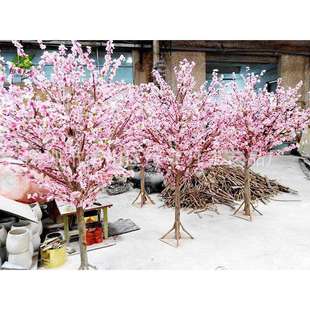 新品高防真桃花树 节庆婚庆摄影道具橱窗花树 树厂家防真花枝