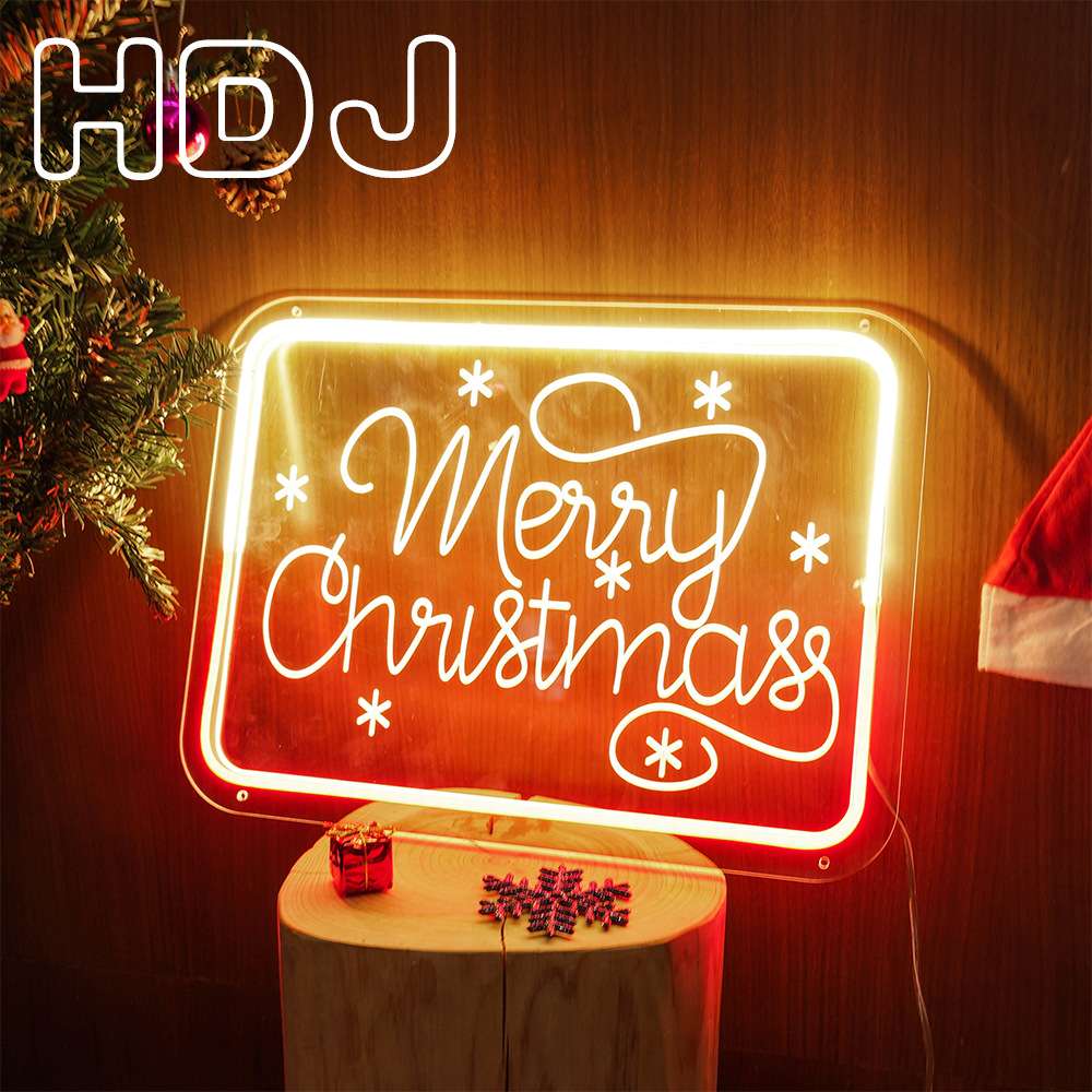 圣诞节霓虹灯发光字Merry Christmas英文字母装饰灯节日气氛灯
