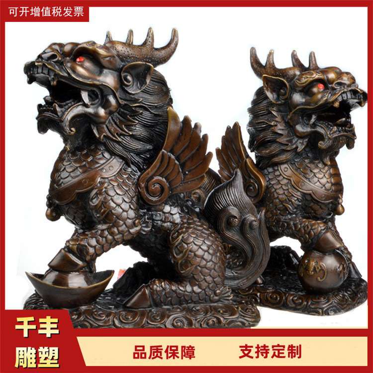 酒店门口雕塑摆件2米景区广场铜麒麟 铸铜动物雕塑