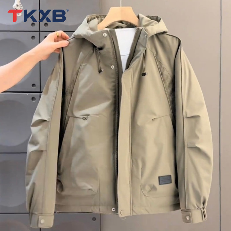 高端冲锋衣男外套男士2025年新款秋冬季加厚连帽夹克冬装棉服男款,男装,棉衣,淘宝优惠券,粉丝福利购,淘宝优惠卷