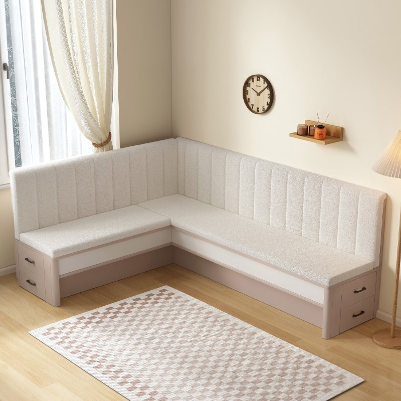 全实木卡座沙发小户型带侧抽翻盖储物家用客N厅阳台饭店沙发可定