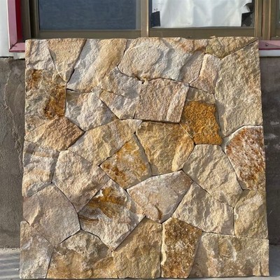 天然石材毛石墙砖不规则碎拼乱石片别墅壁炉背景墙庭院墙面文化石