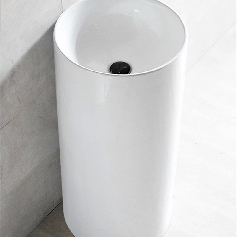 ft简约陶瓷立柱盆卫生间立式洗脸盆一体落地式洗手盘阳台小水池方