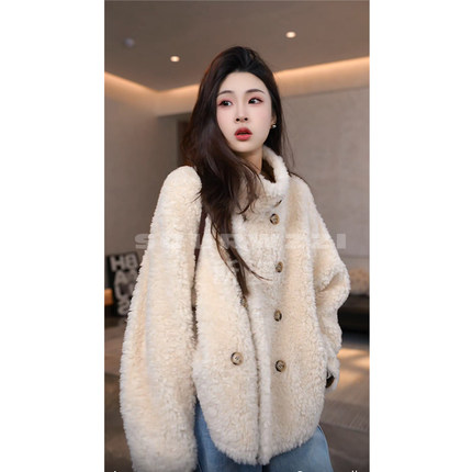 SOURWZZI/所姿新款双面穿冬季时尚休闲轻奢女士羊毛外套SZ-25707