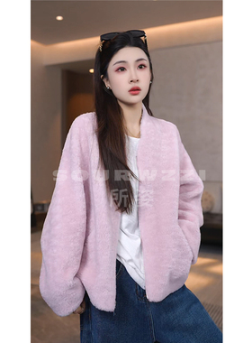SOURWZZI/所姿100%羊毛简约设计师时尚休闲女士羊毛外套SZ-26318
