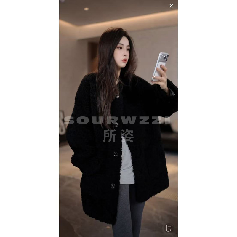 SOURWZZI/所姿新款设计师气质加厚休闲女士羊毛外套SZ-25533