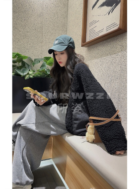 SOURWZZI/所姿新款设计师宽松休闲百搭女士羊毛外套SZ-25575