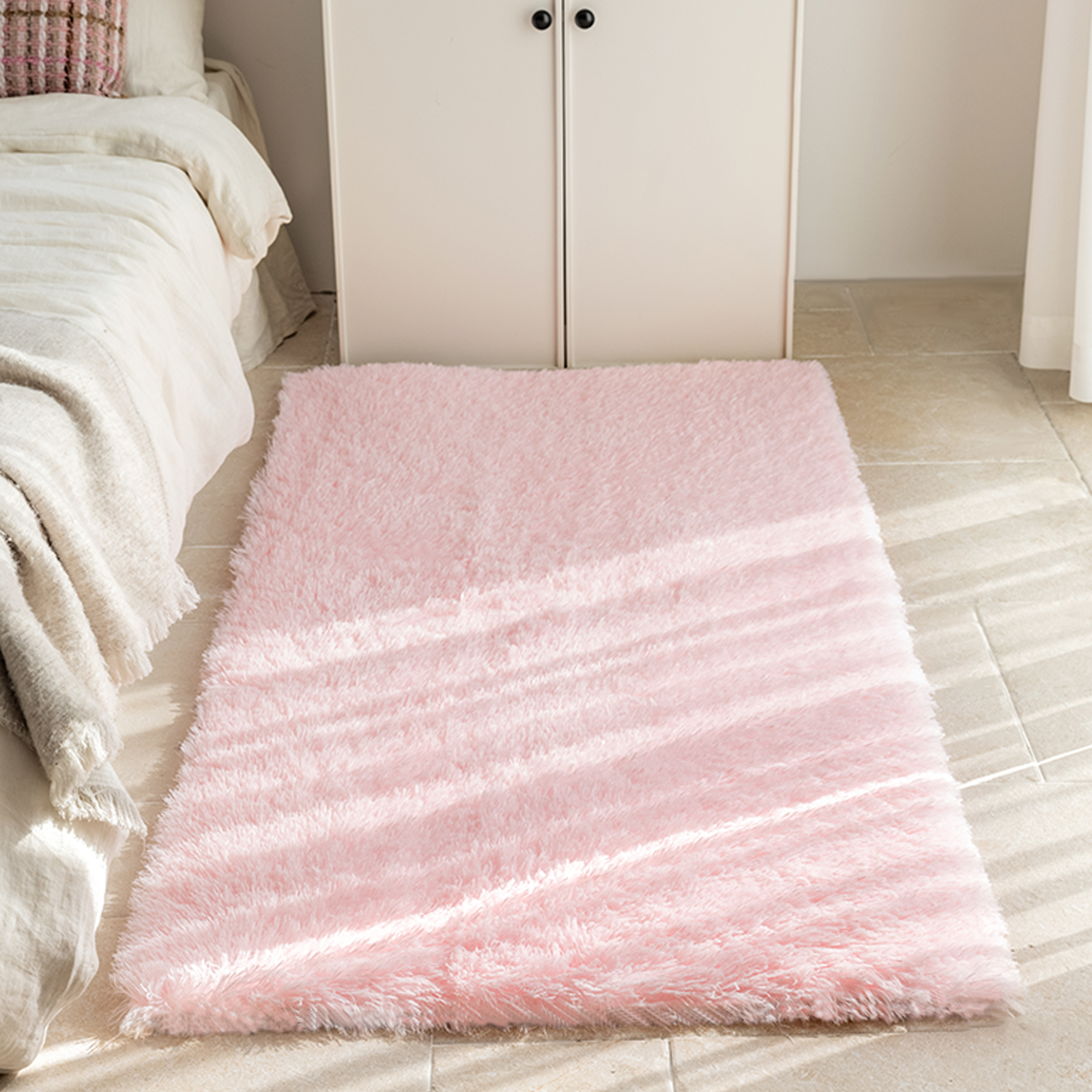 地毯卧室床边毯高级感客厅免洗毛绒家用房L间沙发长条地垫防滑加