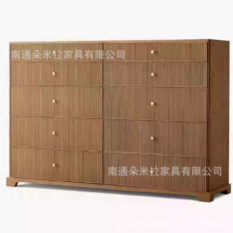 美式RH实木斗柜法式乡村复古卧室边柜现代简约门厅玄关柜储物柜