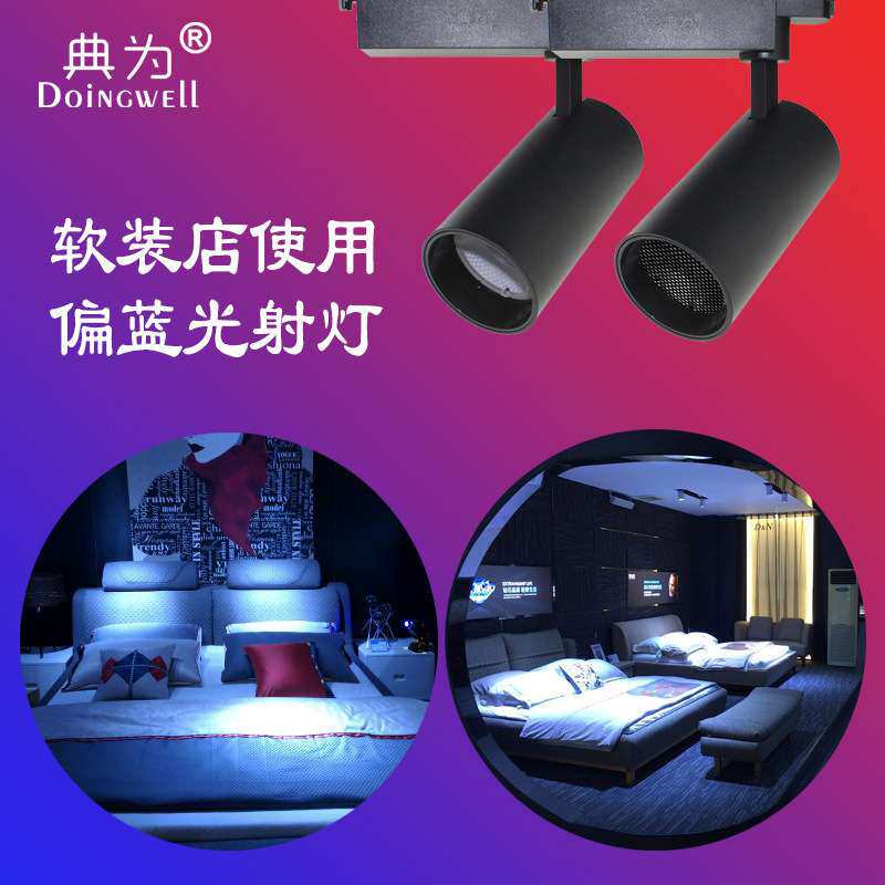 典为蓝光30000K LED射灯CBD床垫用25W轨道灯软装15000K导轨射灯图片