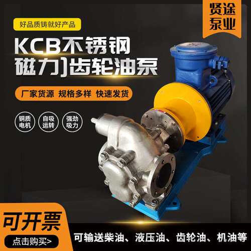 厂家供应齿轮抽油泵304工业用输送泵KCB83.3电动不锈钢磁力齿轮泵