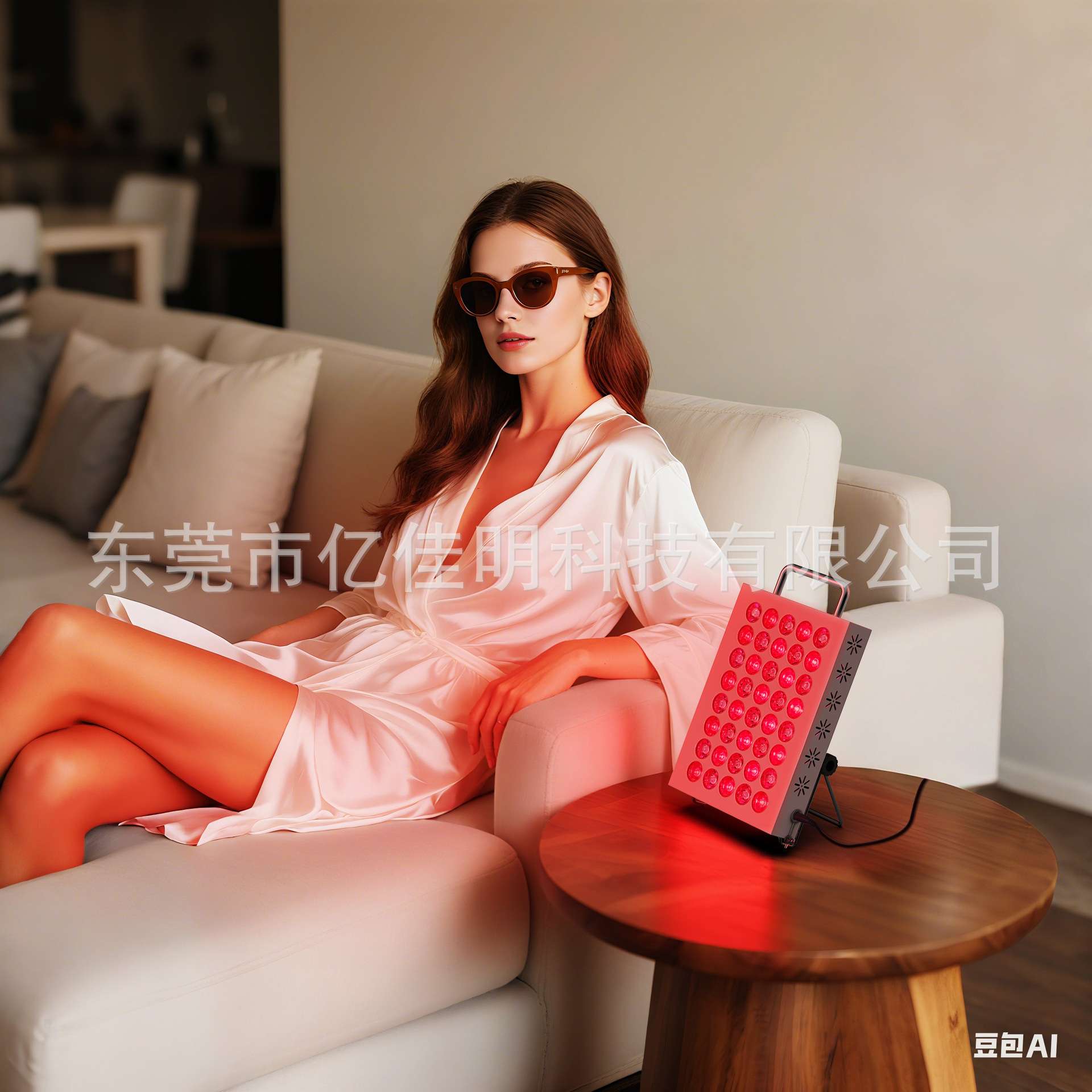 亿佳明跨境1500瓦智能调光红光红外健身房led落地全身红光理疗灯