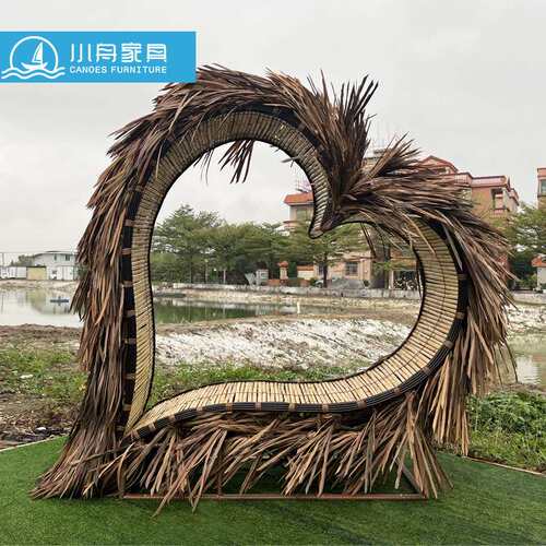 酒店景观户外藤编鸟巢网红卡座鸟巢藤编创意座椅景区悬挂秋千摆件