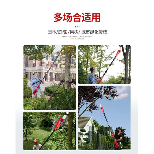 YT4389电动高枝锯 家用充电式电锯高空锯锂电伸缩园林果树修枝锯