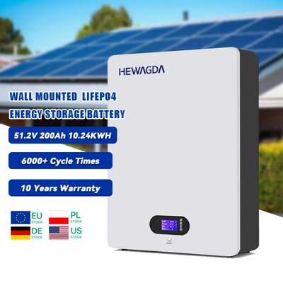 51.2V 200Ah Wall Mouted Lifepo4 Battery for Solar System 48V