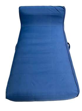 蓝色充气床布料材质带靠背可躺可在户外野营使用可防水舒适躺床