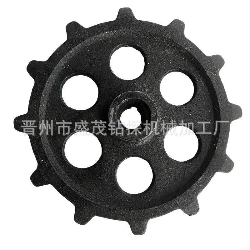 微挖履带轮驱动轮小型挖掘机底盘引导轮导向轮履带底盘配件72节距