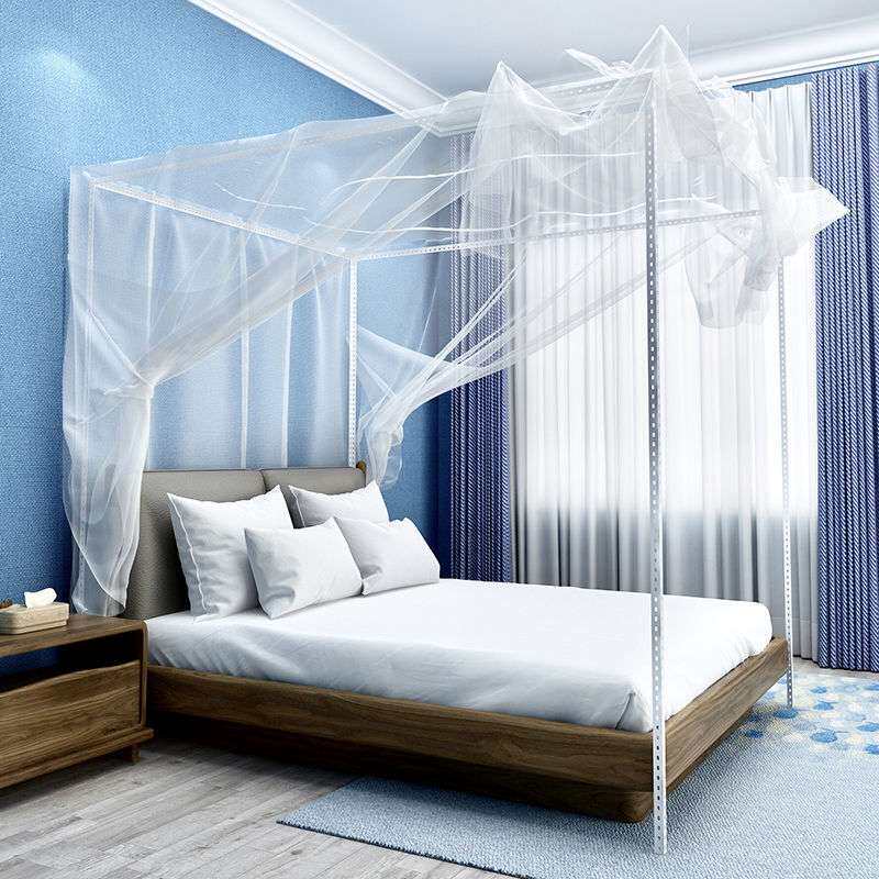 蚊帐支架配件坐床三开门杆子加粗加厚1.0M家用蚊帐架子1.8米落地