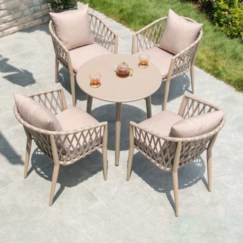 户外桌椅休闲防水高端椅子简约现代桌椅组合室外庭院阳台咖啡厅