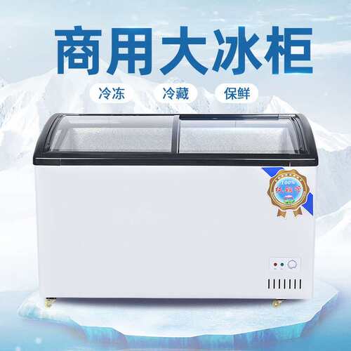 冰柜冷冻柜卧式圆弧门速冻冷柜商用家用雪糕柜展示柜海鲜柜饮料柜