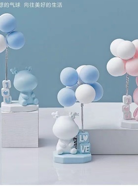 气球娃娃桌面树脂摆件工艺品车载房间创J意装饰品拍摄小型摆设道