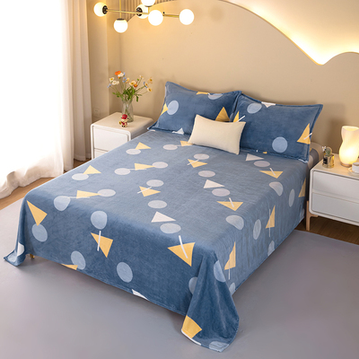 冬季牛奶绒床单单件双面r毛绒绒学生宿舍单人家用法兰绒珊瑚绒床