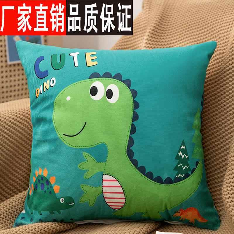 抱枕皮不含芯卡通黄色亚麻粗布皮沙发靠枕靠垫正方形.大抱枕套芯