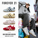 F21真皮红色内增高休闲德训鞋女款2026新款超火巨好看百搭板鞋子