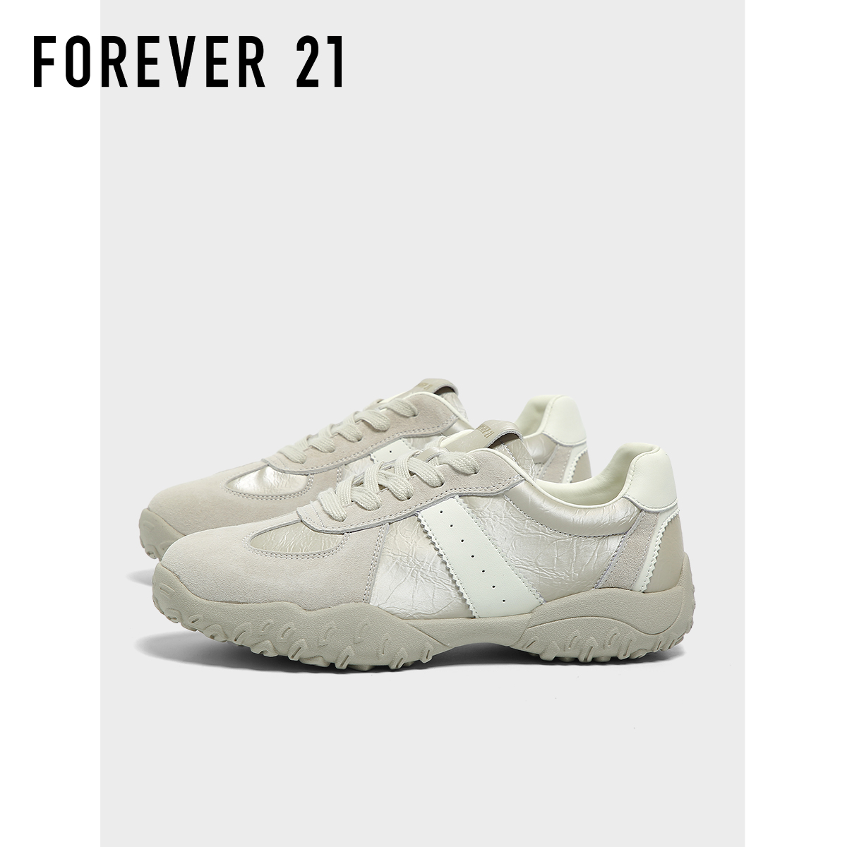 F21真皮复古德训鞋女2025新款