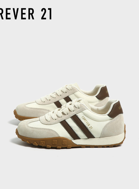 F21复古真皮德训鞋女2025新款秋季休闲轻便软底舒适厚底阿甘板鞋