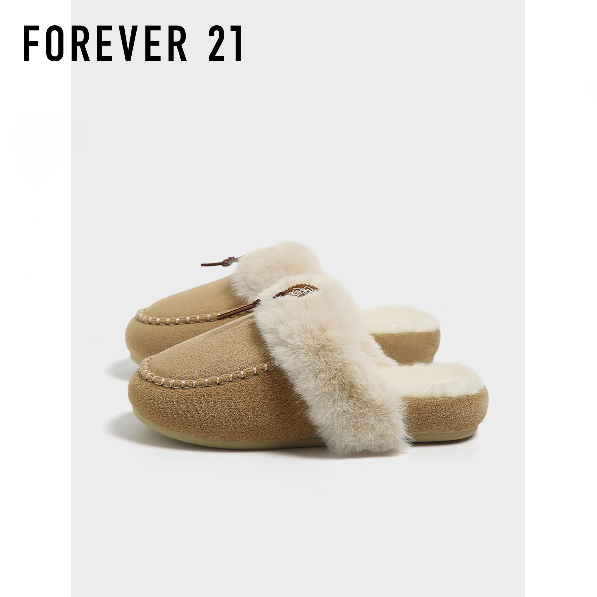 F21加绒棉拖鞋女2025新款冬季