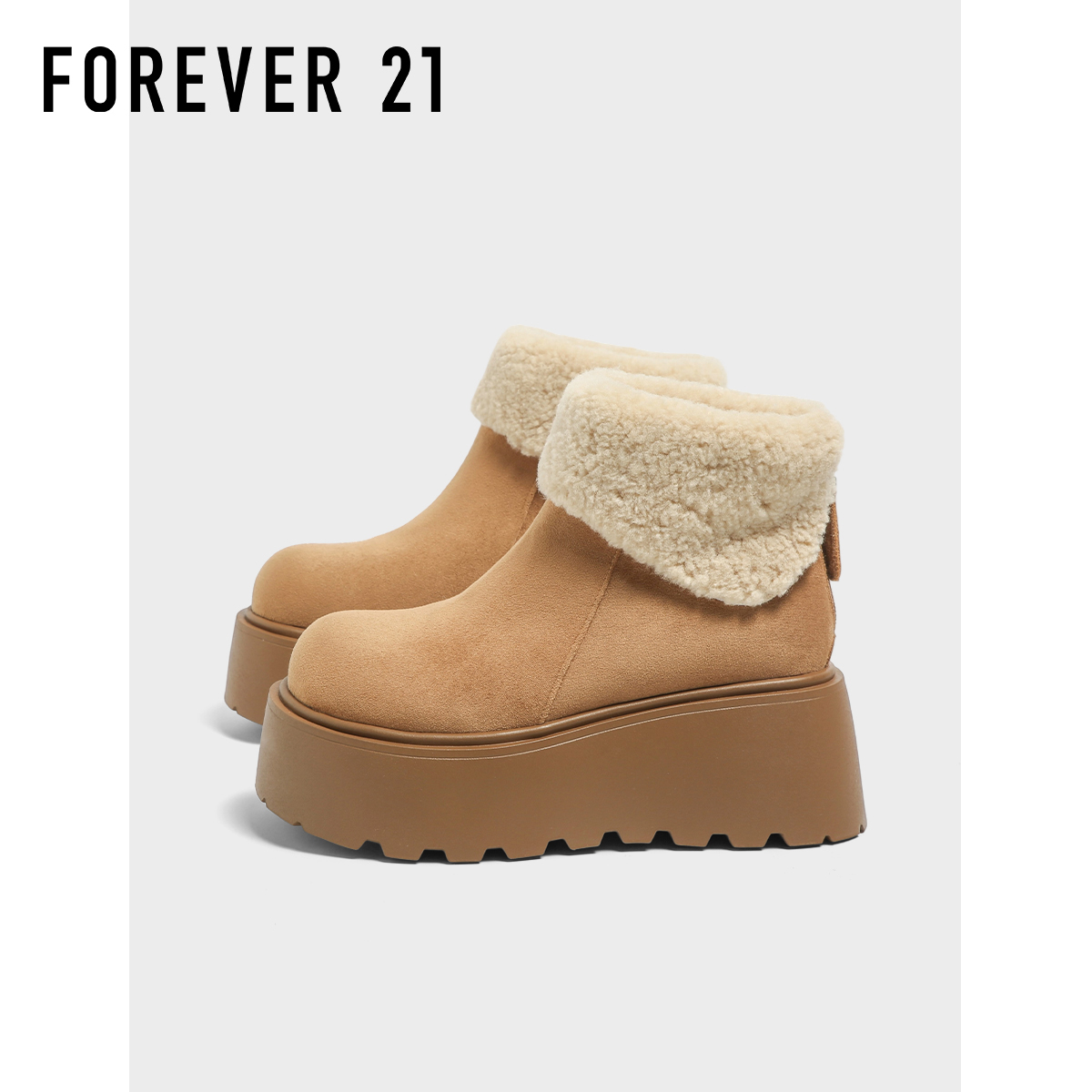 F21超厚底雪地靴女款2025新款