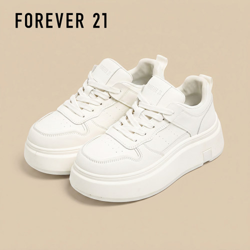 FOREVER21厚底配裙子小白鞋女