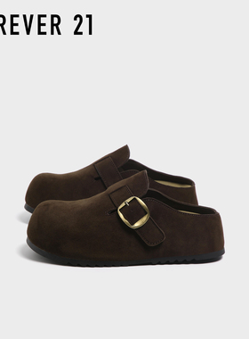 F21厚底包头勃肯鞋女款2025新款秋季爆款大头懒人一脚蹬外穿拖鞋