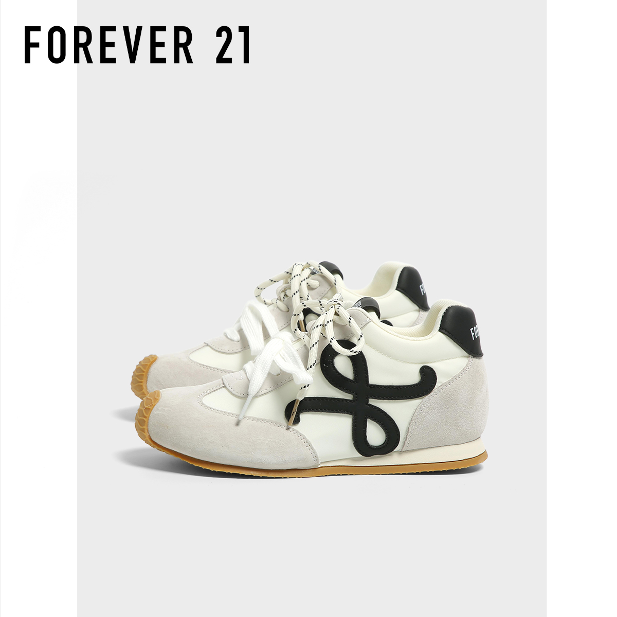 F21真皮内增高德训鞋女2025