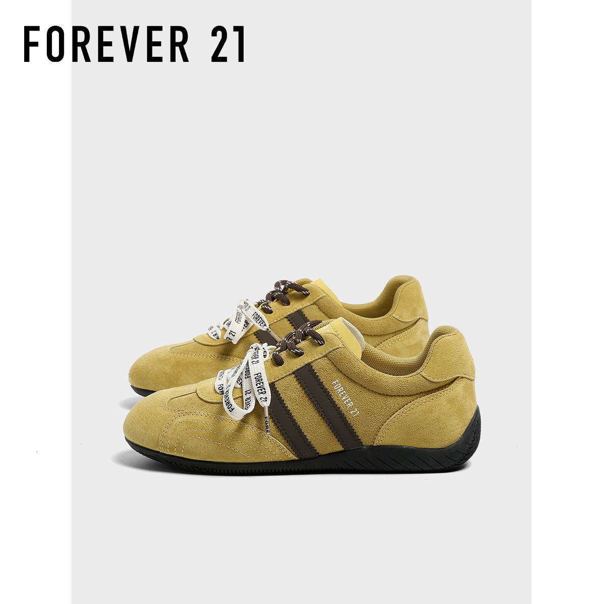 F21黄色赛车鞋软底舒适德训鞋