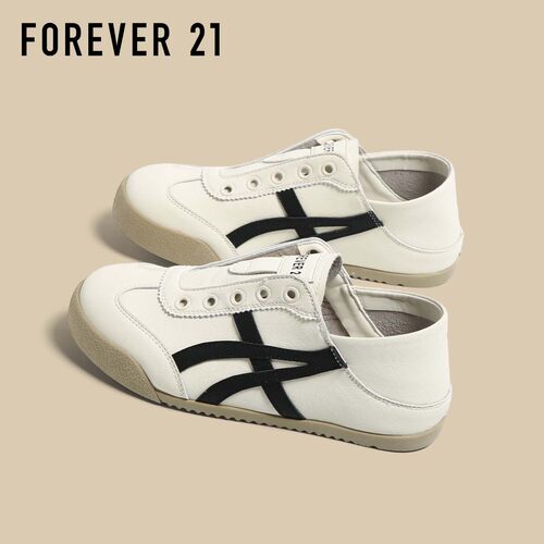 FOREVER21一脚蹬两穿小白鞋女