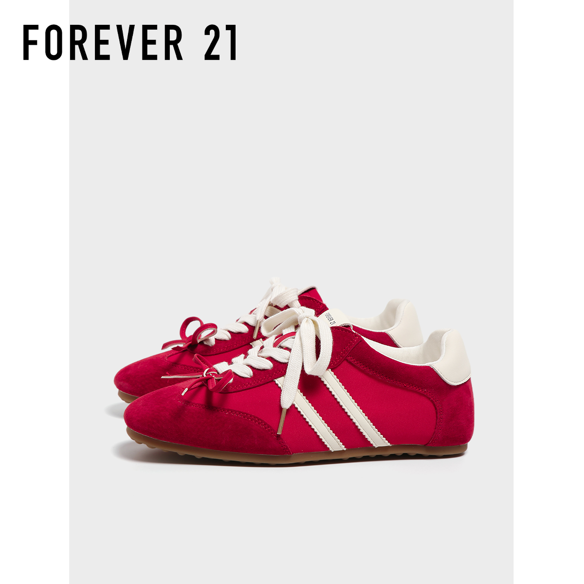 F21红色德训鞋女款2025新款