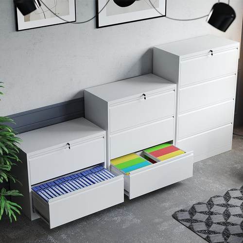 宽卡箱挂劳柜铁皮文件资料柜办公A4FC二四斗柜抽屉带锁档案柜矮柜