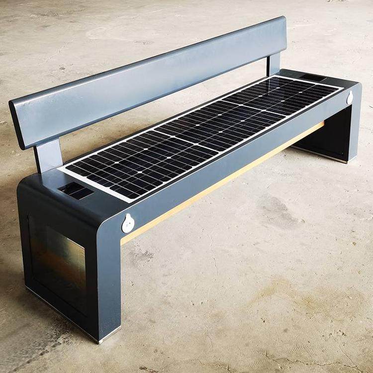 智慧座椅公园椅无线充电锈钢家户外休闲太阳能智慧光伏座椅