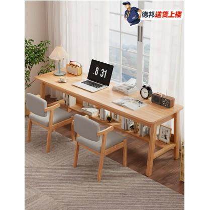 简易书桌出租屋卧室电脑桌家用双人学习桌子长方形简约靠墙长条桌