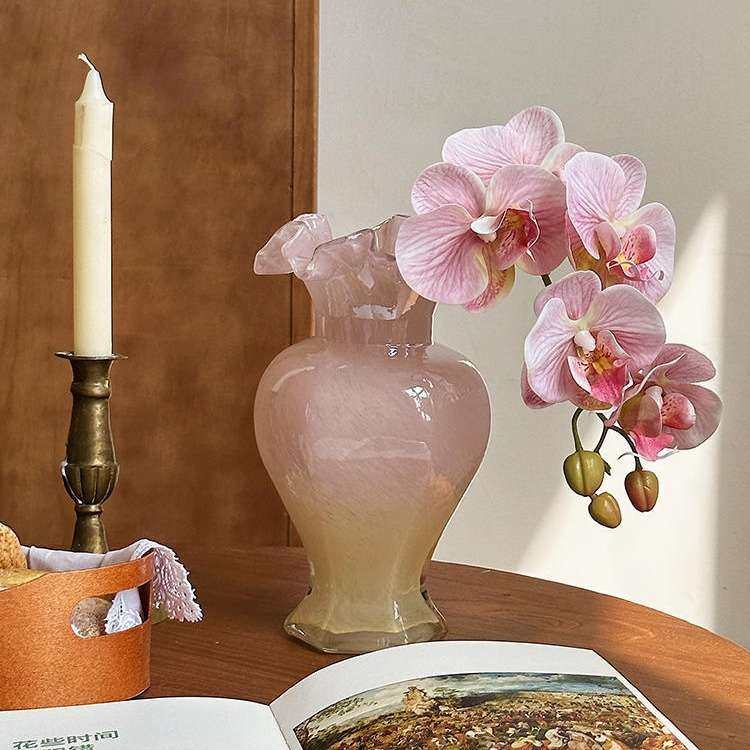 中古珠光花瓶摆件水培插花装饰餐桌玻璃家居复古轻奢简约法式摆件,鲜花速递/花卉仿真/绿植园艺,割草机/草坪机,淘宝优惠券,粉丝福利购,淘宝优惠卷