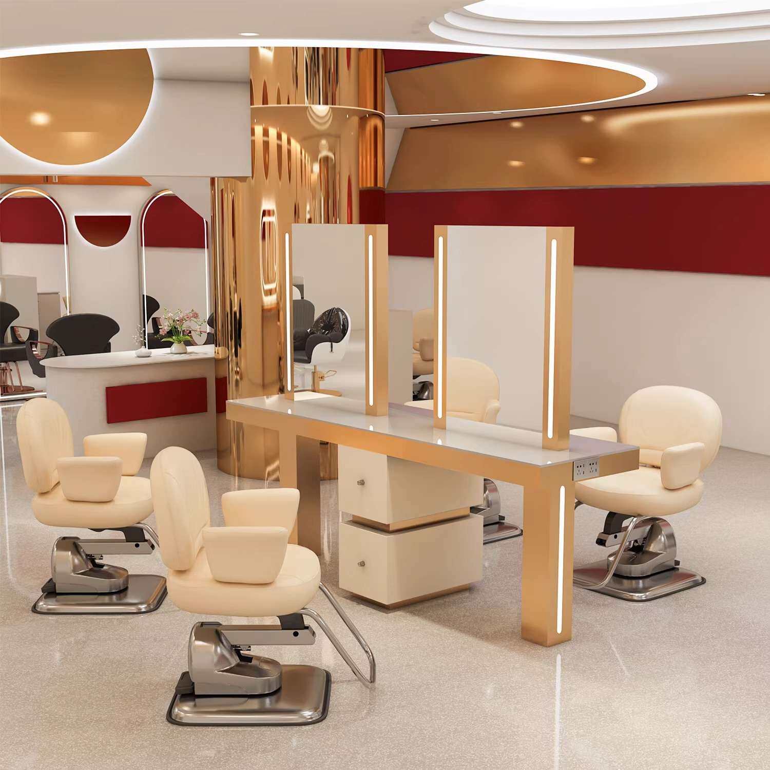 新款带灯理发店镜台发廊专用烫染区美发店剪发镜子柜子一体带桌面,鲜花速递/花卉仿真/绿植园艺,割草机/草坪机,淘宝优惠券,粉丝福利购,淘宝优惠卷