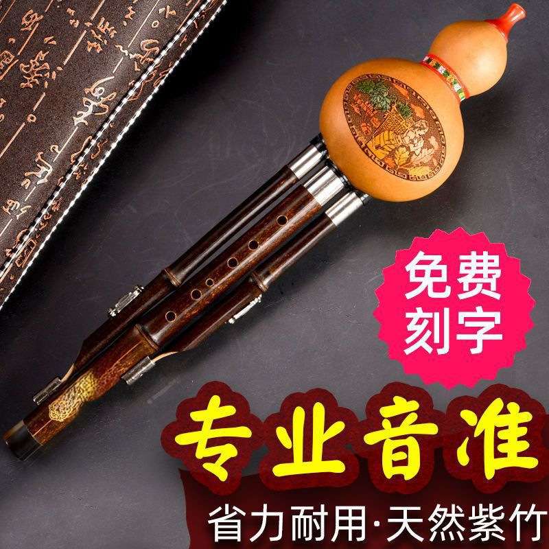 专业演奏葫芦丝天然3音紫竹降b/c/g/f/A调初学小d学生零基础乐器